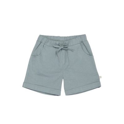 Pantalones cortos de gabardina orgánica OrganicEra, azul gris