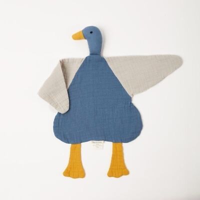 OrganicEra, Jouet Canard en Mousseline Bio, Era Blue