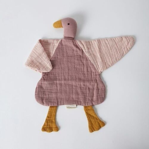 OrganicEra, Organic Muslin Duck Toy, Dusty Rose