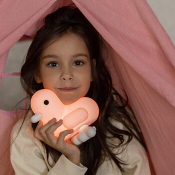 CANARE | LAMPE D'AMBIANCE LED DUCK & HEART ROSE PASTEL DOUX 1