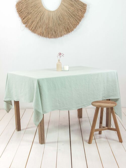 Linen tablecloth in Sage Green - Round 59"/150 cm