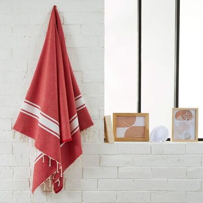 Fouta ricamato personalizzato - rosso