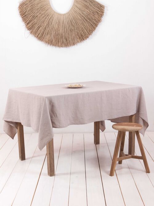 Linen tablecloth in Beige - 59x110" / 150x280 cm