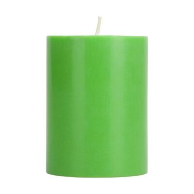 Piccola candela a colonna verde erba SOLIDA da 10 cm