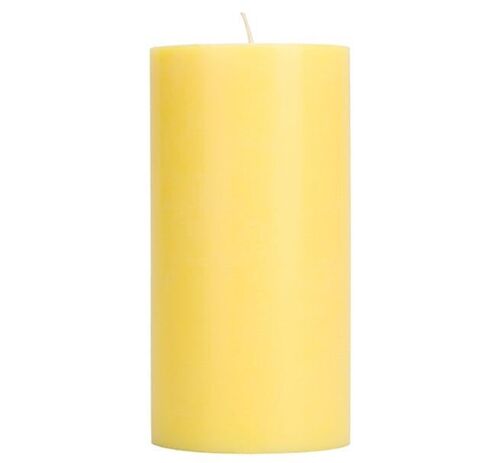 15 cm Tall SOLID Primrose Yellow Pillar Candle