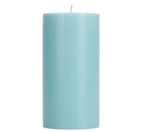 15 cm Tall SOLID Powder Blue Pillar Candle