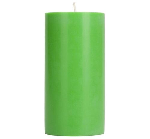 15 cm Tall SOLID Grass Green Pillar Candle