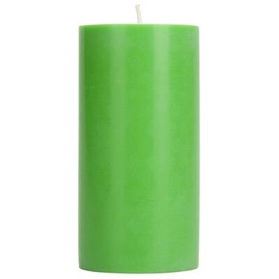 15 cm Tall SOLID Grass Green Pillar Candle