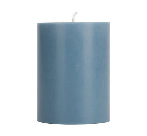 10cm Small SOLID Pompadour Blue Pillar Candle