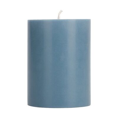 Vela pequeña de pilar azul Pompadour SÓLIDO de 10 cm