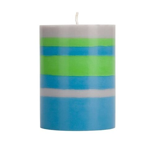 10 cm Small STRIPED Grass, Nanking & Willow Pillar Candle