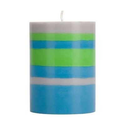 10 cm Small STRIPED Grass, Nanking & Willow Pillar Candle