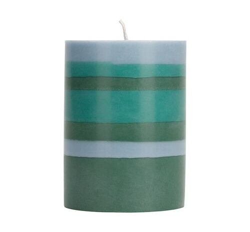 10 cm Small STRIPED Bokhara, Beryl & Moonstone Pillar Candle