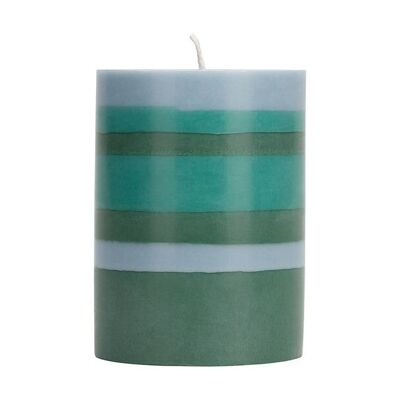 10 cm Small STRIPED Bokhara, Beryl & Moonstone Pillar Candle