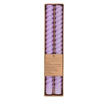 SPIRAL - Bougies de dîner écologiques verveine mauve solide, 2 par paquet 1