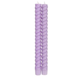 SPIRAL - Bougies de dîner écologiques verveine mauve solide, 2 par paquet 2