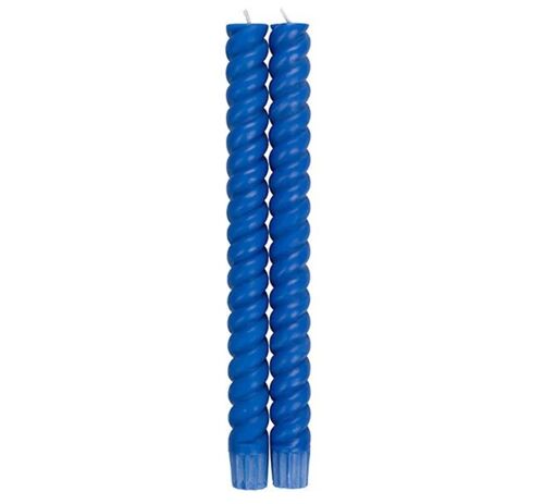 SPIRAL - Solid Royal Blue Eco Dinner Candles, 2 per pack