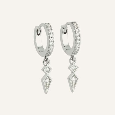 Zephir mini hoop earrings - silver