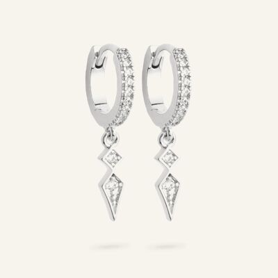 Zephir mini hoop earrings - silver