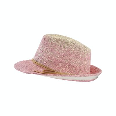 Cappello da donna in paglia rosa sfumato