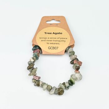 Bracelet à copeaux d'agate d'arbre 3