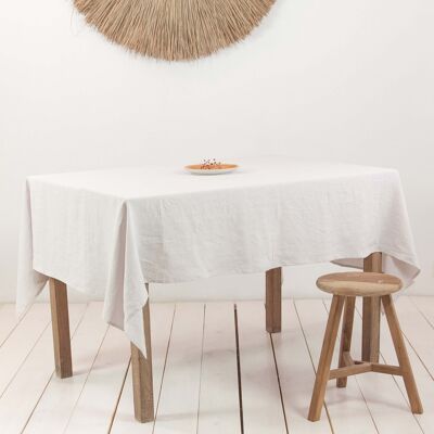 Linen tablecloth in Cream - Round 92"/235 cm