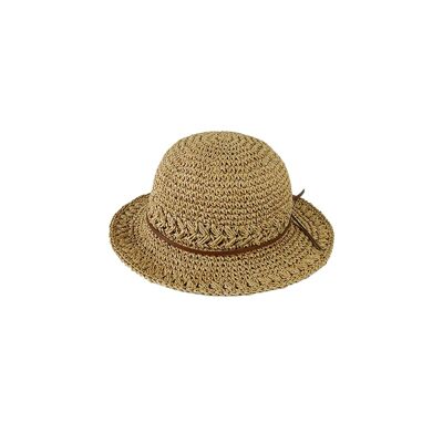 Straw hat for women with hat band and bow