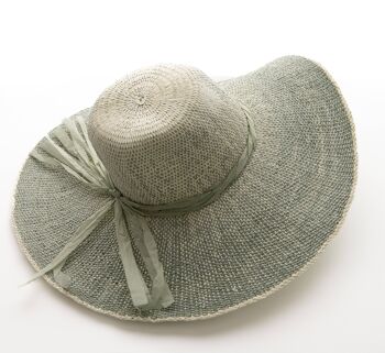 Chapeau de paille femme dégradé vert 3