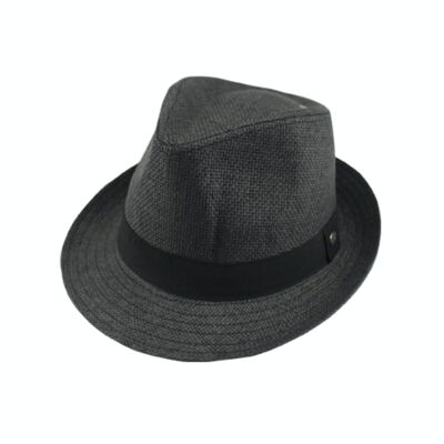 Chapeau de paille homme - noir - 100% paille papier