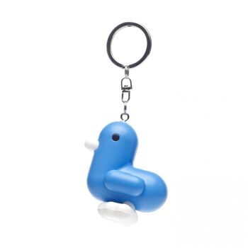 CANARE | PORTE-CLÉS CANARD EN SILICONE BLEU VIF 1