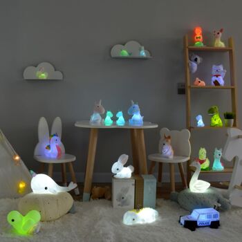 CANARE | LAMPE D'AMBIANCE LED DUCK & HEART JAUNE PASTEL DOUX 4