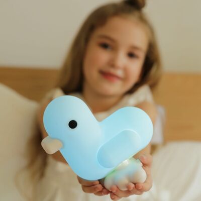 CANARE | LAMPE D'AMBIANCE LED DUCK & HEART BLEU PASTEL DOUX