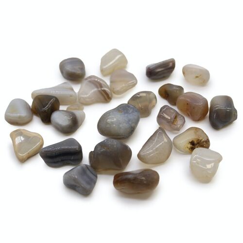 ATumbleS-01 - Small African Tumble Stones - Grey Agate - Botswana - Sold in 24x unit/s per outer