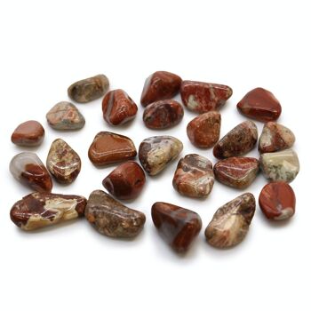 ATumbleS-05 - Petites pierres de culbutage africaines - Jaspe clair - Bréchique - Vendu en 24x unité/s par extérieur 1