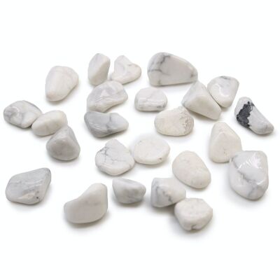ATumbleS-07 - Petites pierres africaines - Howlite blanche - Magnésite - Vendu en 24x unité/s par extérieur