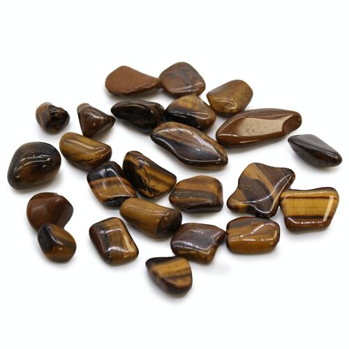 ATumbleS-10 - Small African Tumble Stones - Tigers Eye - Golden - Sold in 24x unit/s per outer