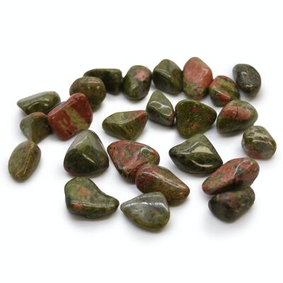 ATumbleS-11 - Small African Tumble Stones - Unakite - Sold in 24x unit/s per outer