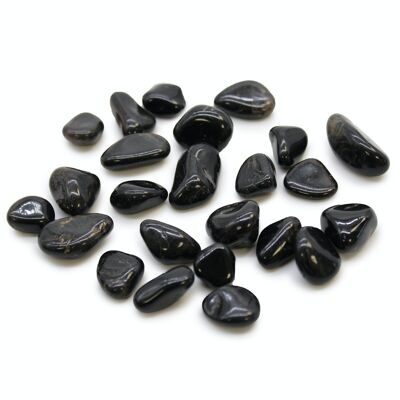 ATumbleS-13 - Petites pierres de culbutage africaines - Onyx noir - Vendu en 24x unité/s par extérieur