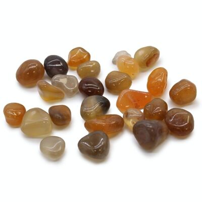 ATumbleS-16 - Petites pierres de culbutage africaines - Agate cornaline - Mozambique - Vendu en 24x unité/s par extérieur