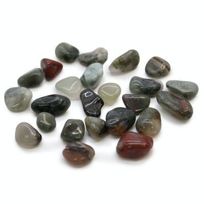 ATumbleS-19 - Small African Tumble Stones - Bloodstone - Sephtonite - Vendido en 24x unidad/es por exterior