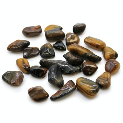 ATumbleS-20 - Small African Tumble Stones - Tigers Eye - Varigated - Sold in 24x unit/s per outer