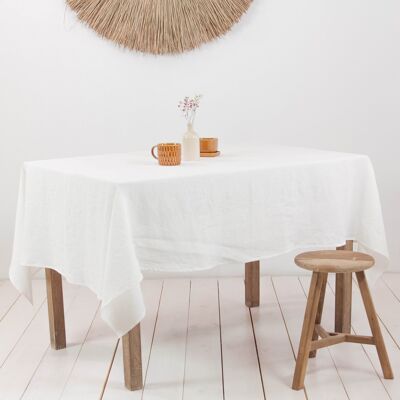 Linen tablecloth in White - Round 59"/150 cm