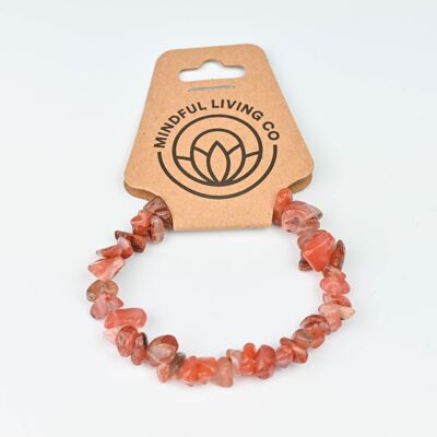 Southern Red Agate Chip Bracelet