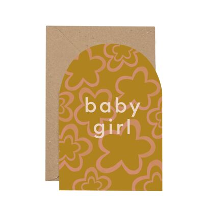 Gebogene Karte Baby Girl