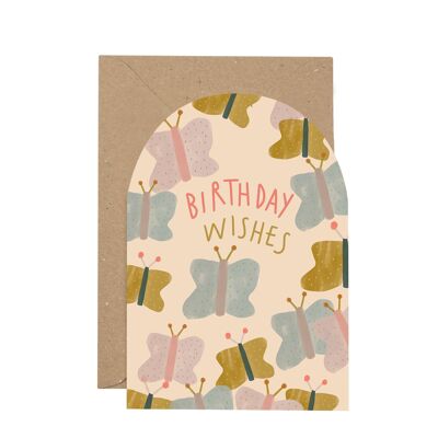 Birthday Wishes' butterfly curved card