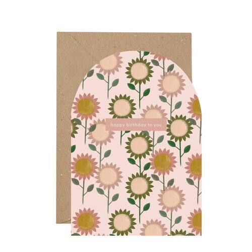 Happy Birthday' sunflower curved card