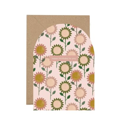 Alles Gute zum Geburtstag Sonnenblume gebogene Karte