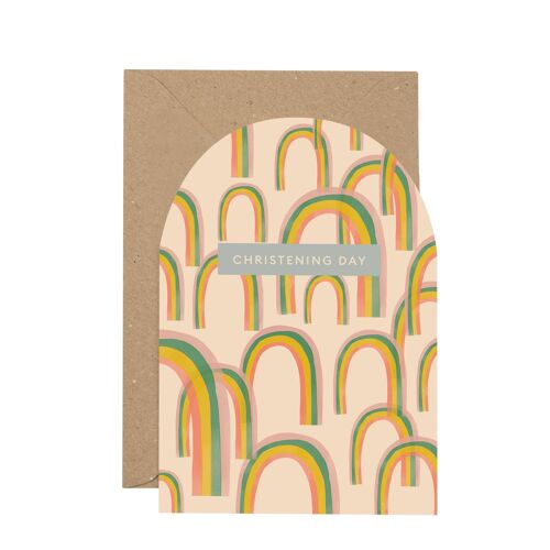 On Your Christening Day' rainbow card