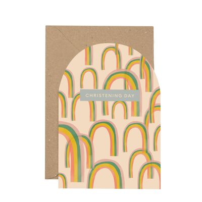 On Your Christening Day' rainbow card