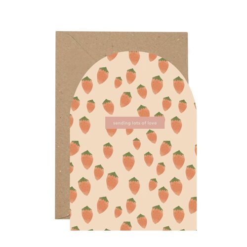 Sending lots of love' strawberry card